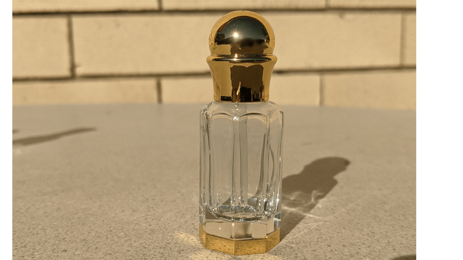 Luxurious Crystal Container - for Perfume Oil and Attar - Spherical Top Hexagon Bottom / 12ml