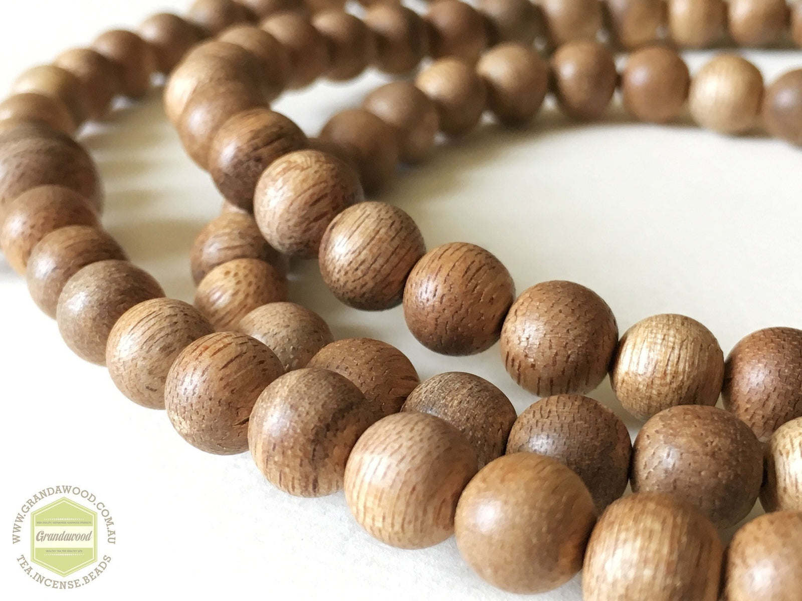 Young Vietnamese Cultivated Agarwood Mala beads 108 -