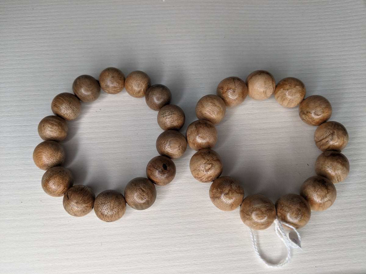Wild Agarwood bead Tiger pattern + Cultivated Agarwood Bracelet -